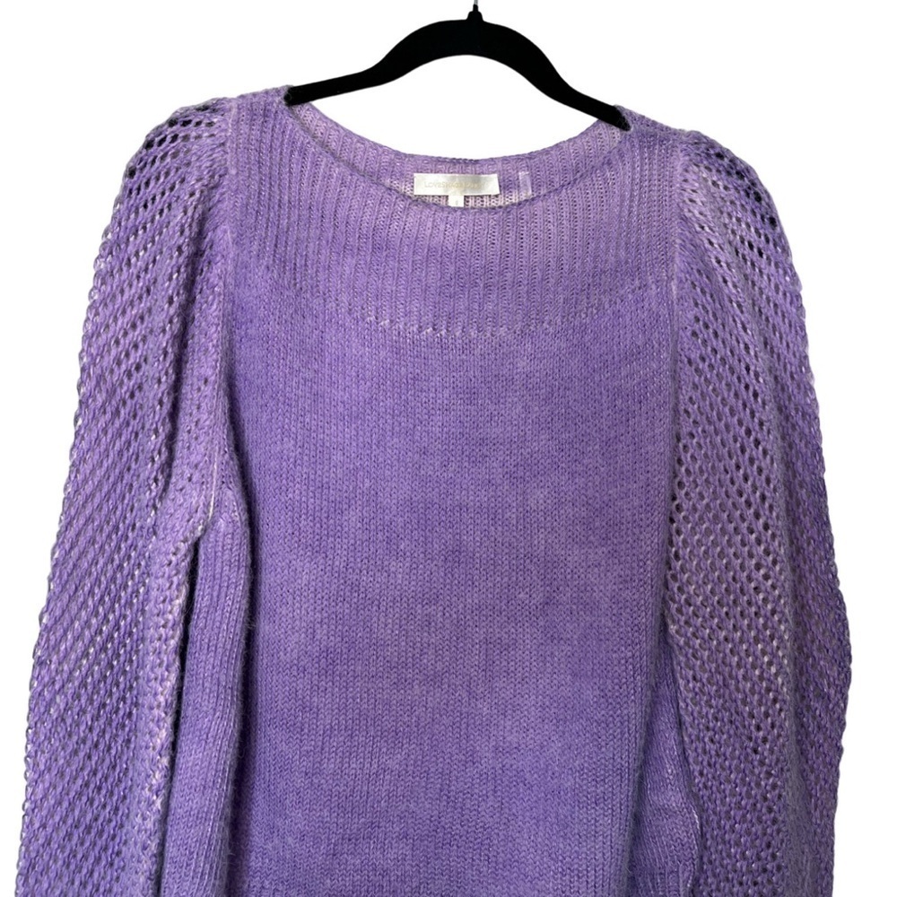 LoveShackFancy Rosie Pullover Sweater Sz S Lavender Wool Alpaca - Picture 6 of 7